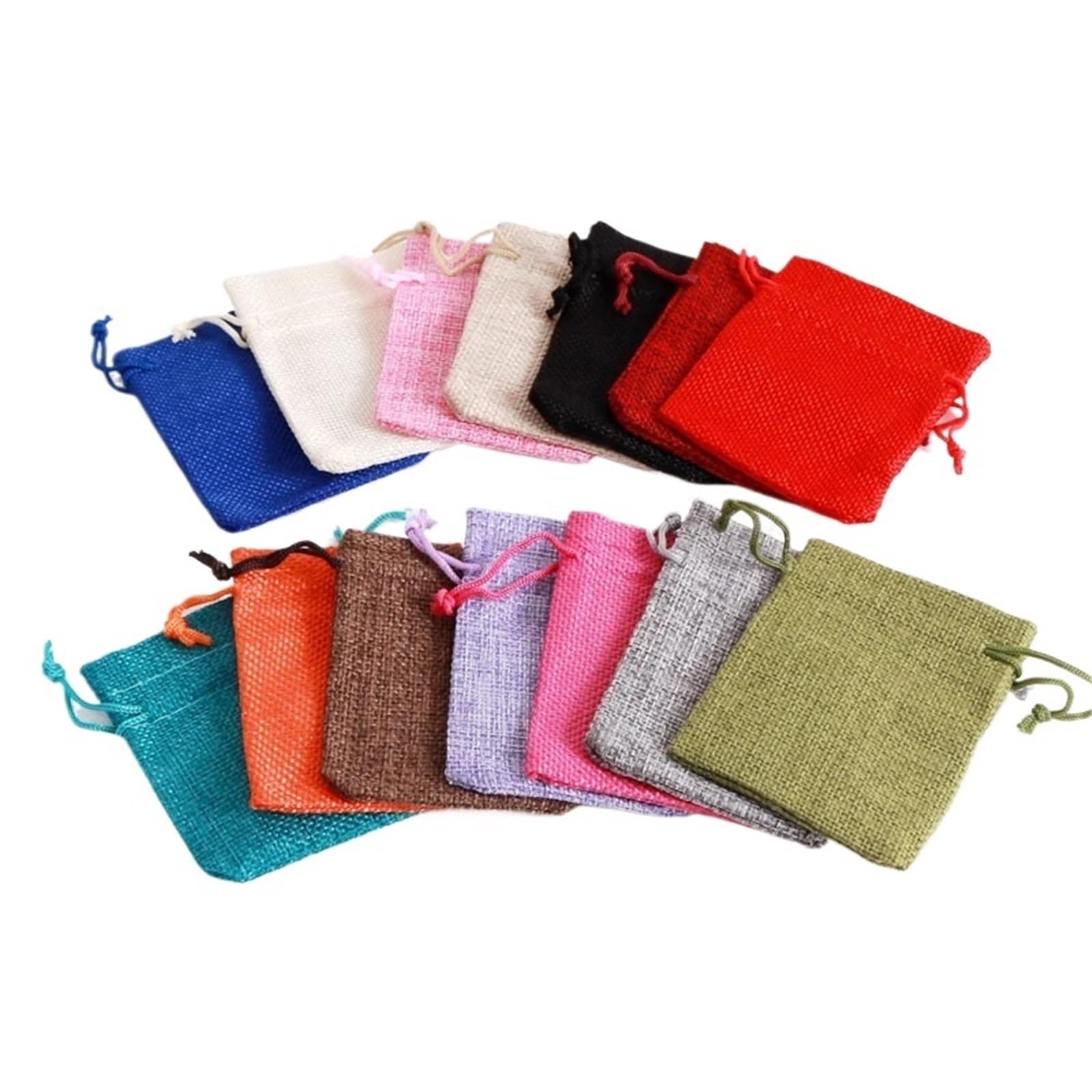 Pochon Tissu 50 sacs en jute 7x9 9x12 10x14 13x18 15x20cm(Dark khaki,13x18cm)