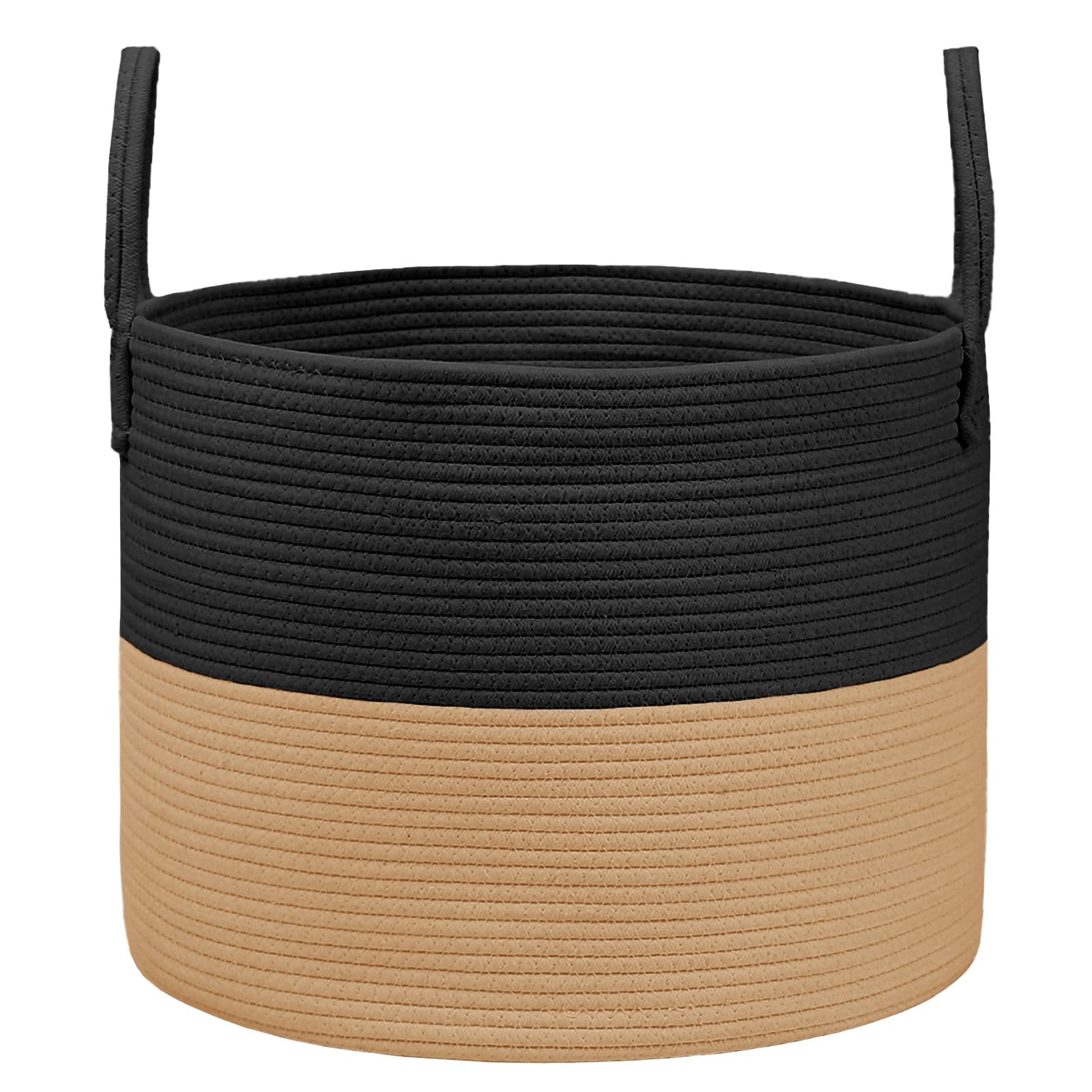 JMvicyroam 65L Extra Large Blanket Basket for Living Room - Woven Cotton Rope Laundry Hamper with Reinforced Handles - Storage Bin for Pillows, Comforters & Toys - Machine Washable,Oatmeal — view 8