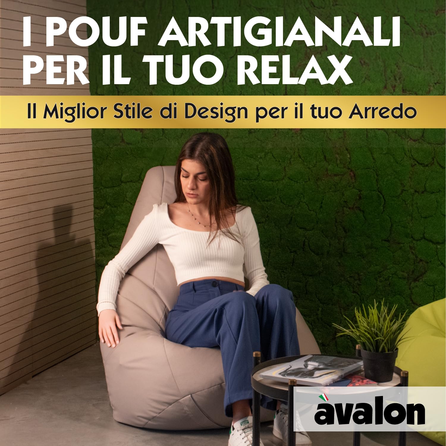 Avalon - Pouf Bambini Jive Deluxe Sfoderabile Super Resistente, Puff Poltrona per Sedersi Antimacchia, Pouf Sacco in Tessuto Antistrappo Impermeabile e Lavabile, Made in Italy(68x107cm-Blu Royal)
