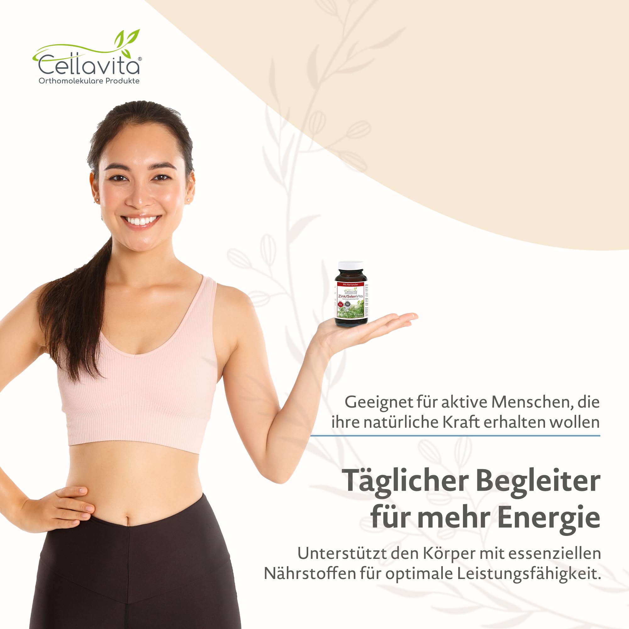 Cellavita - Zink-Selen & Koriander Vita 300 vegane Kapseln im Vorratsbeutel – Zinkcitrat & Natriumselenit zur Unterstützung des Immunsystems & Zellschutzes – Zusatzstofffreies Nahrungsergänzungsmittel