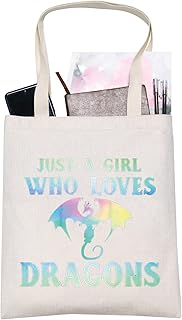 LEVLO Funny Dragon Cosmetic Make up Bag Animal Lover Gift Just A Girl Who Loves Dragons Makeup Zipper Pouch Bag Dragons Lover Gift For Women Girls, Loves Dragons Tote,