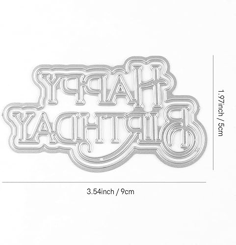 Miniatura 2 de Briartw Troqueles de corte de feliz cumpleaños, plantilla de metal de palabra y sombra para hacer tarjetas, álbum de recortes de bricolaje, tarjeta