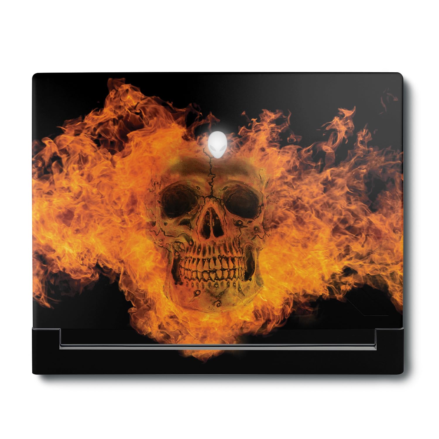 MightySkins Skin Compatible with Alienware X16 R1 (2023) Full Wrap Kit - Fire Skull | Protective, Durable, and Unique Vinyl Decal wrap Cover | Easy to Apply &amp; Change Styles | Made in The USA