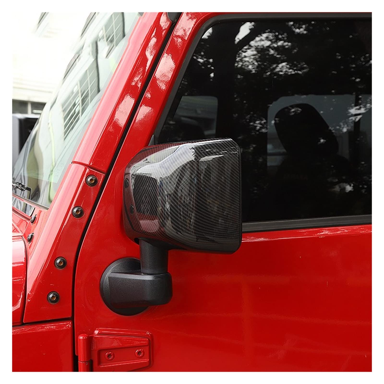 Calotte specchietti Specchio Coperture Per Wrangler JK Auto Esterno Specchietto Retrovisore Trim Wrangler JK 2007-2017 (Colore : Carbon fiber particles