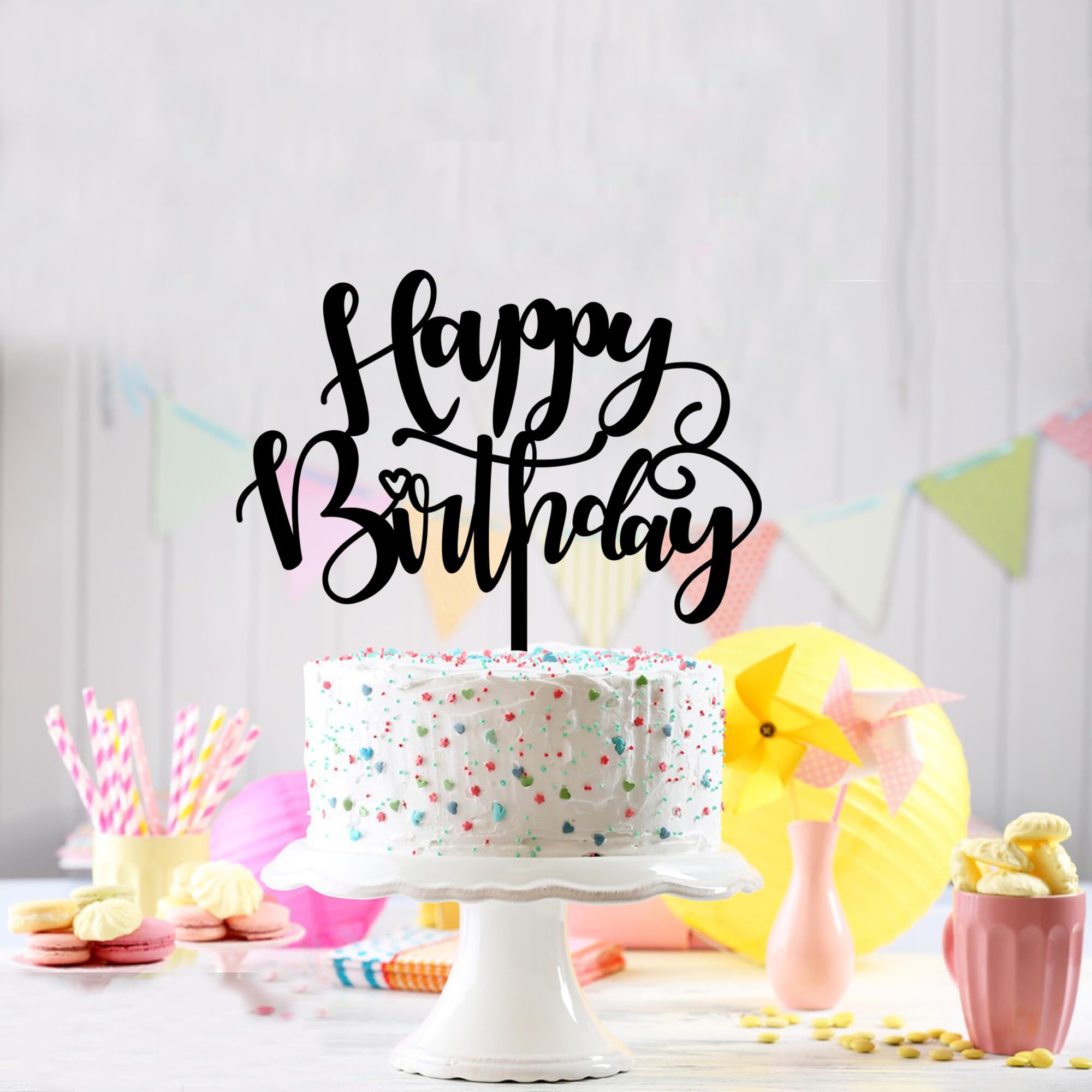 Handmade Glitter Birthday Cake Topper - Wooden Stick Decor For Cakes, Cupcakes & Party Centerpieces