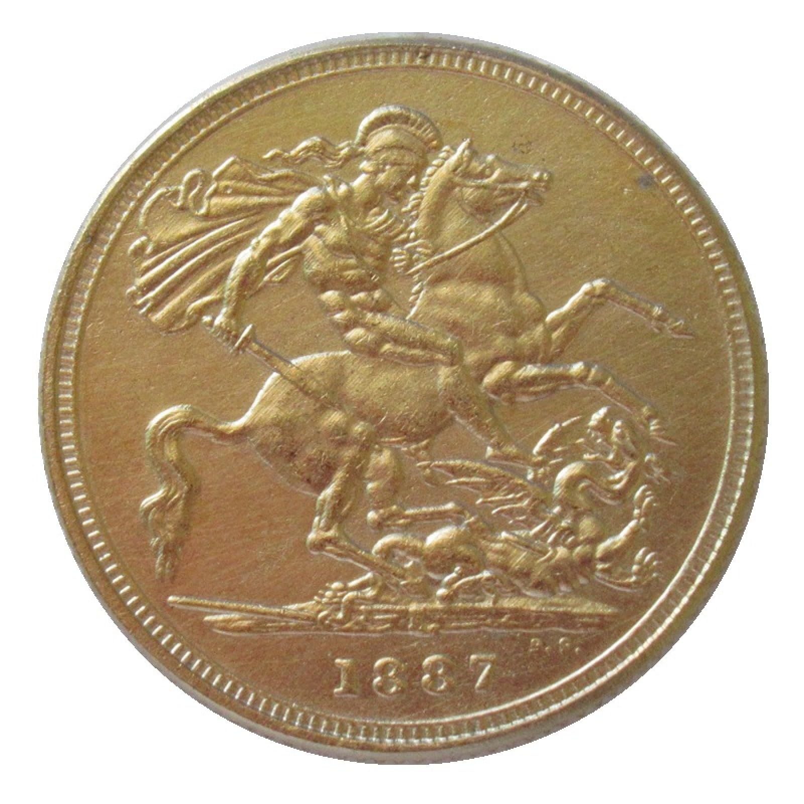 WLZQELVCF British 1 sovereign coin replica of 1887