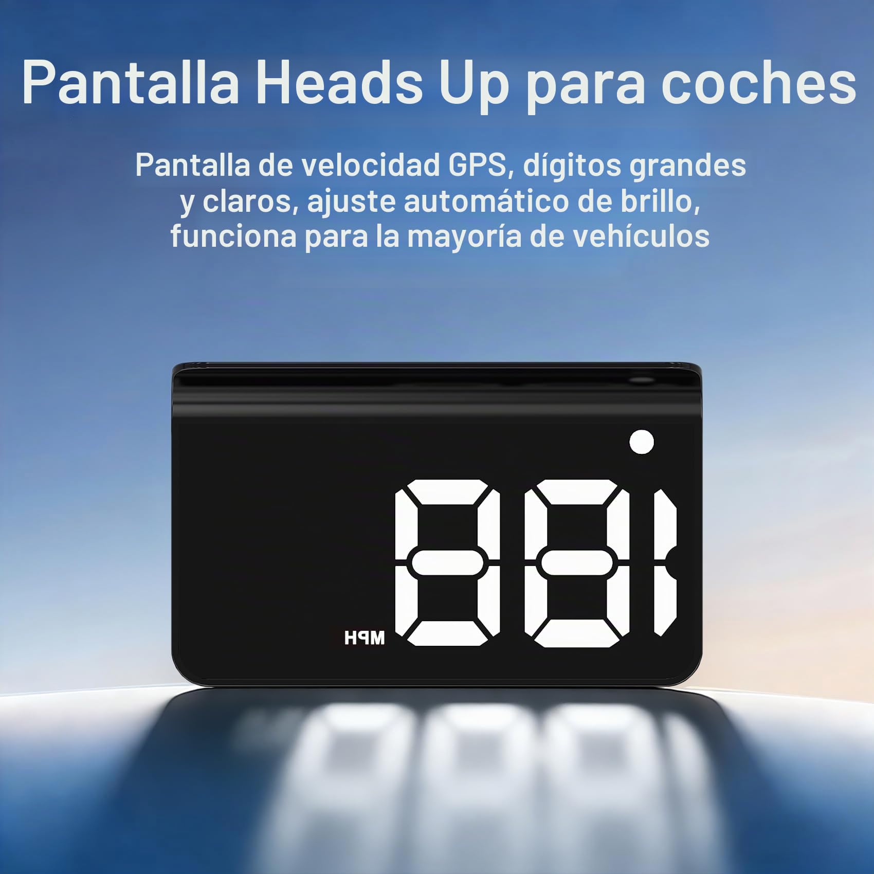 Pantalla frontal para coches, HUD de coche, pantalla frontal para coche, pantalla HUD, cable USB Plug and Play, ajuste automático de brillo, pantalla de fuente grande