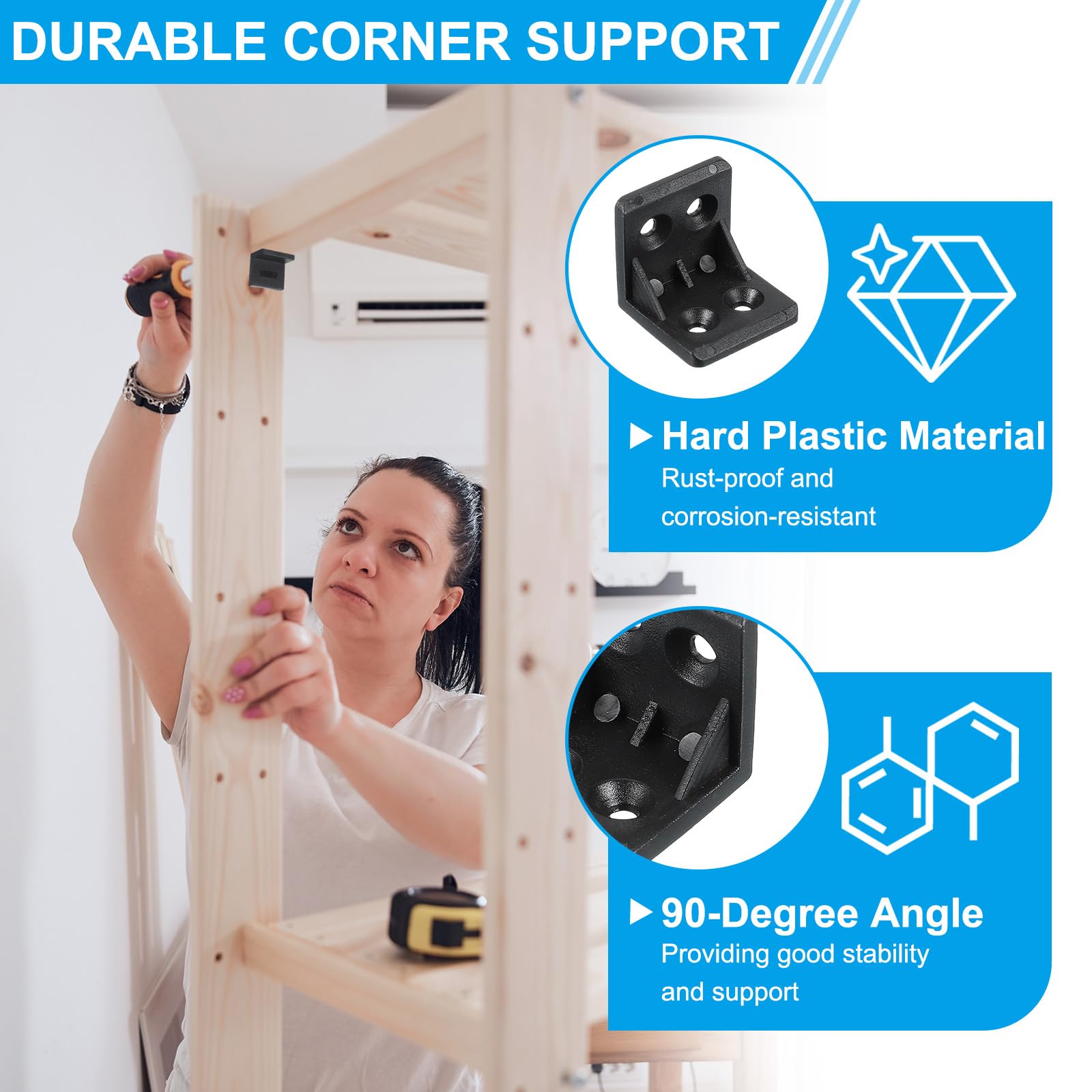 PATIKIL Plastic Corner Braces 27x27x27.3mm - Image 3
