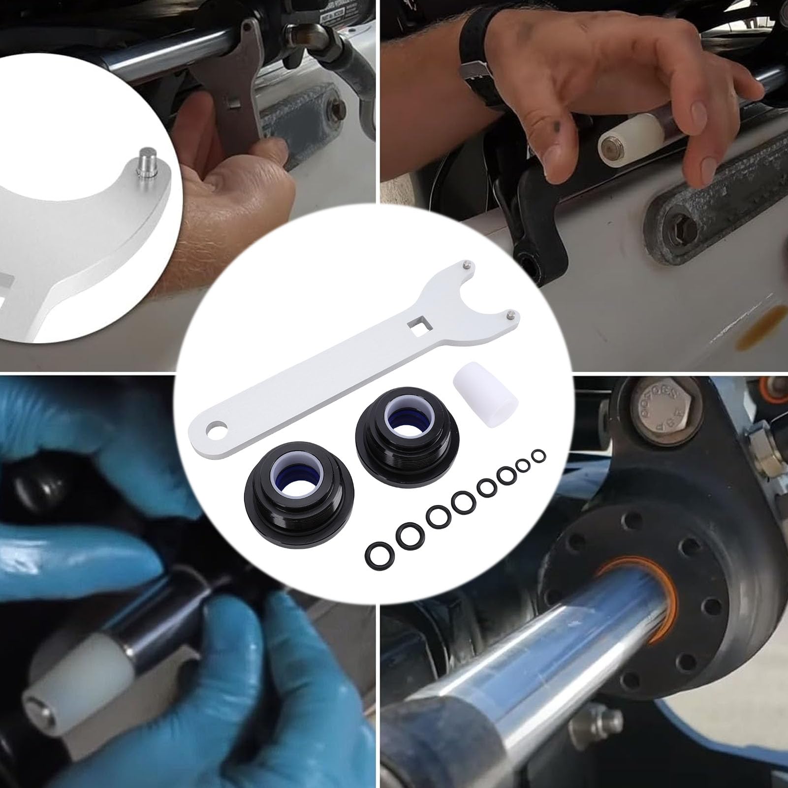 VBESTLIFE Kit di Guarnizioni per Kit di Guarnizioni per Cilindro dello Sterzo Idraulico sea star con Chiave a Perno, Sostituzione per HS5157 HC5340 HC5341 HC5342, Materiale in Gomma