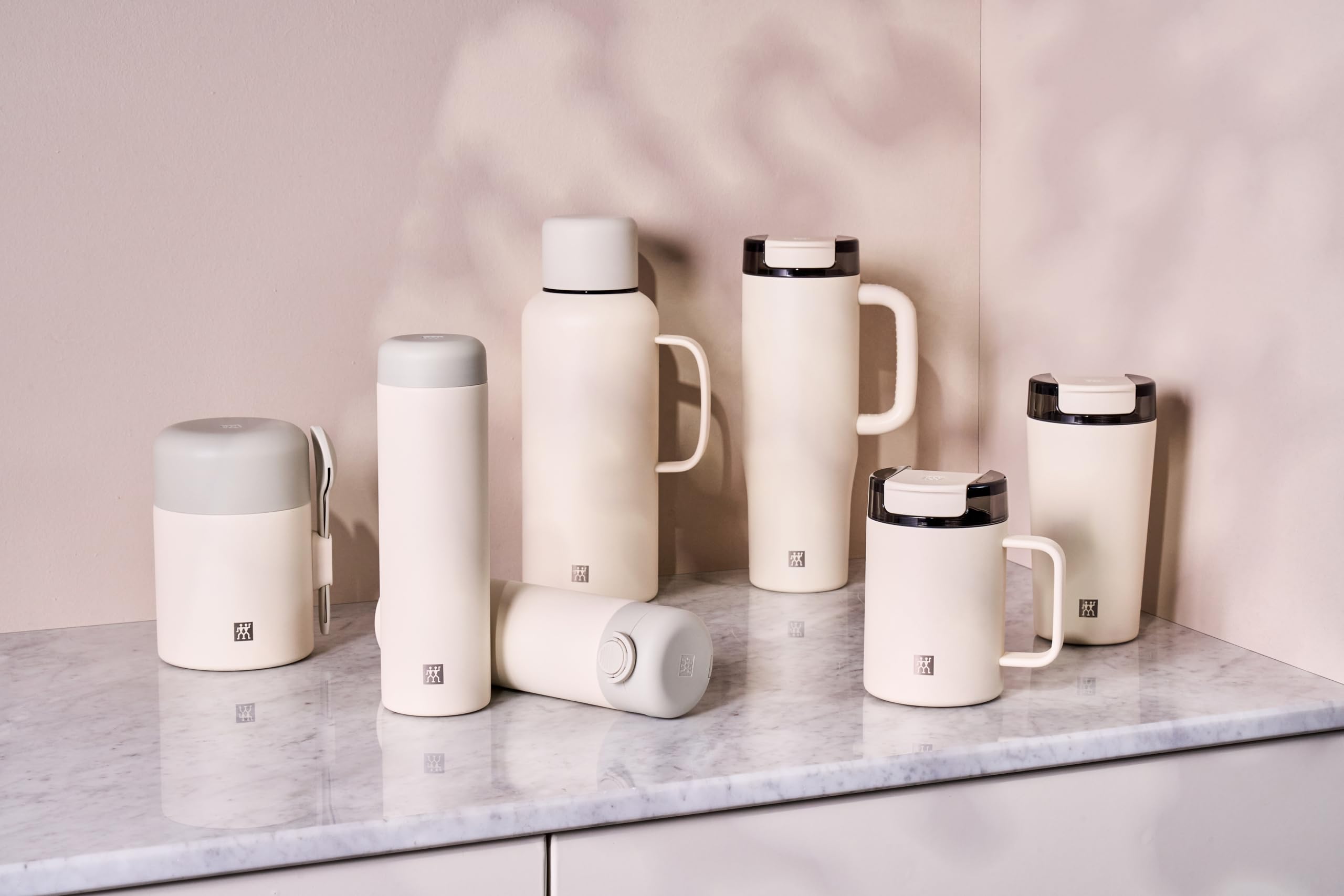 ZWILLING THERMO PLUS Speisebehälter 600 ml, hält bis zu 10 Std. warm/kalt, doppelwandig, Edelstahl Thermobecher mit Löffel, auslaufsicher, leicht, spülmaschinengeeignet, Cream