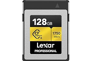 Lexar 128GB xqd Gold Series Memory Card, 1750MB/s, 8K Video Support