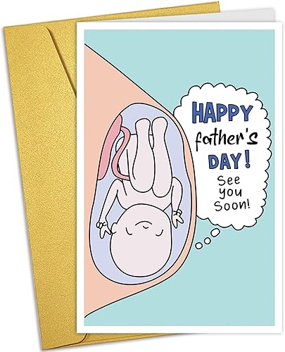 Nchigedy Bonita tarjeta del día del padre para papá para ser, tarjeta del día del padre por primera vez, regalo del día del padre para nuevo papá,