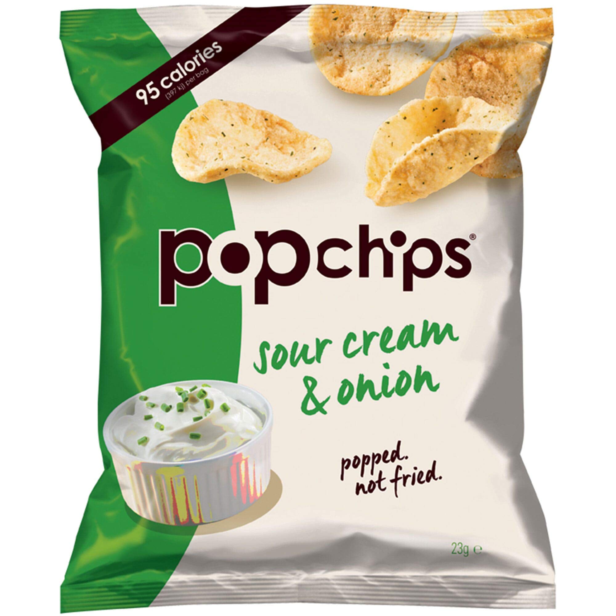 Popchips Sour Cream & Onion Popped Potato Chips - 24x23g