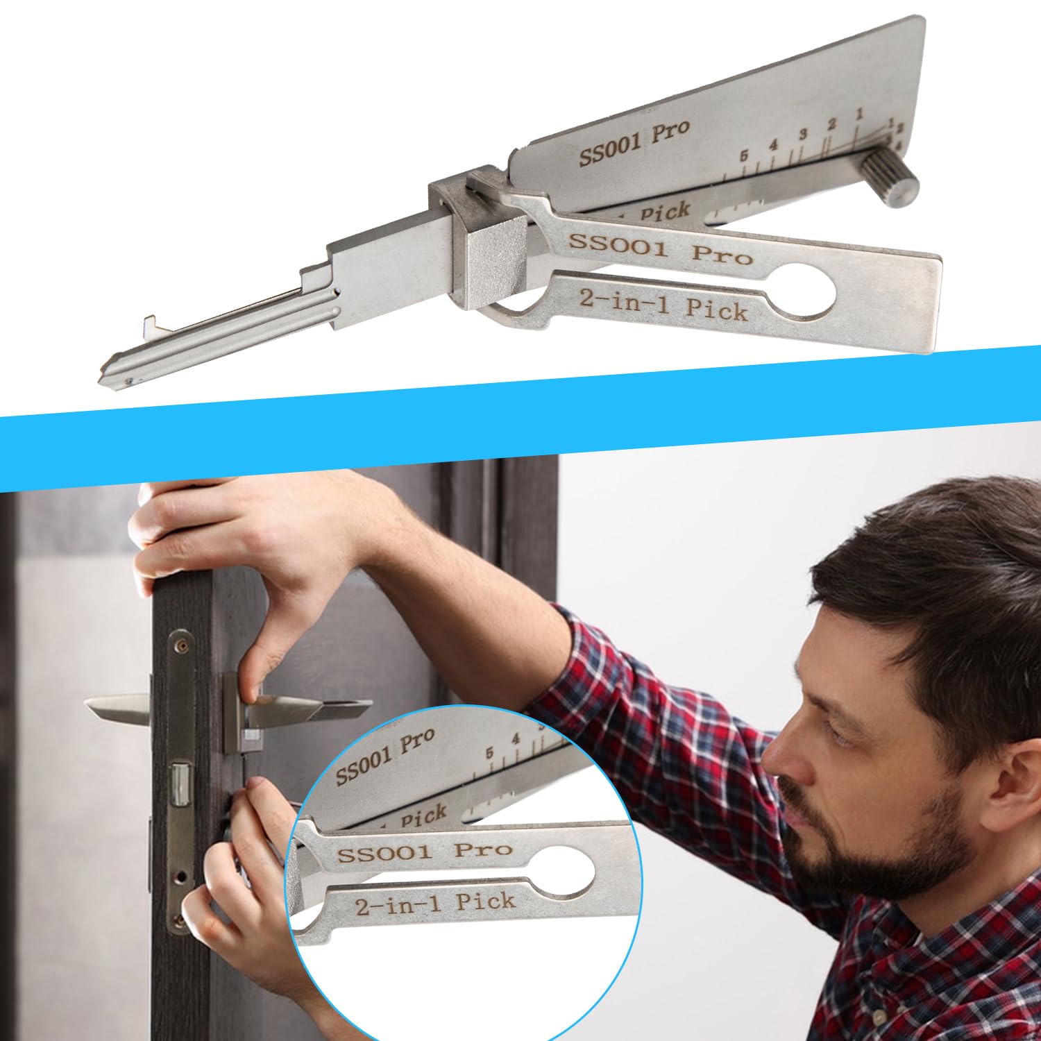 Key Holder Stainless Steel Master Key Decoder - 2-in-1 Precision Lock ...