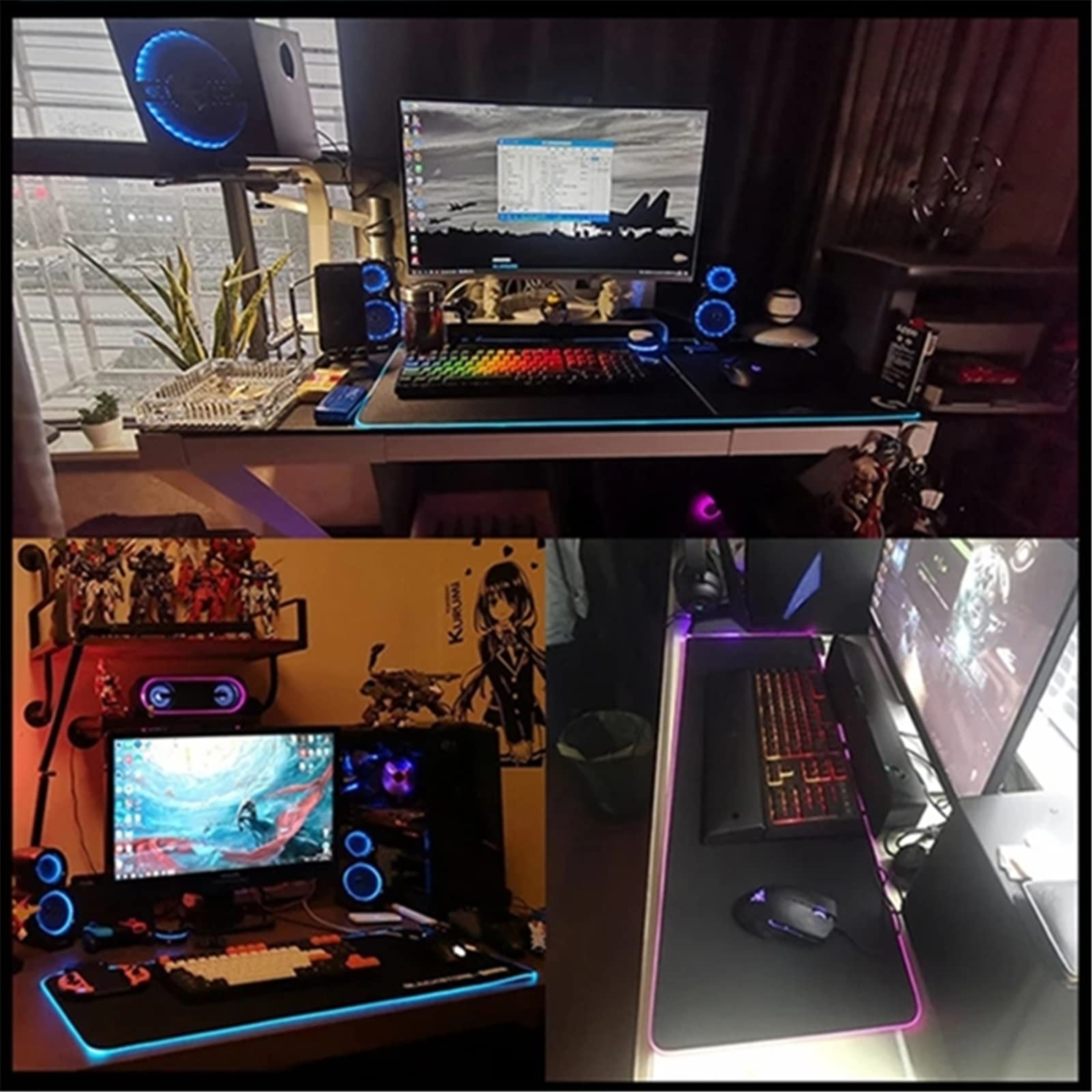 Alfombrillas para Ratón RGB Alfombrilla de ratón 4 mm Espesor patrón Tierra Gaming para Computadoras