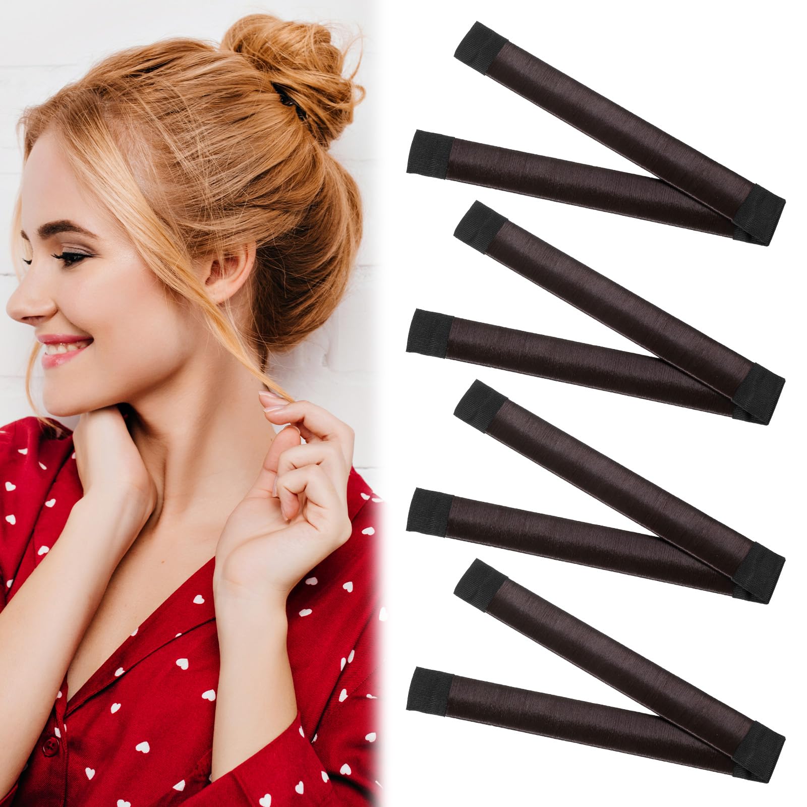 4 pcs Hairagami Bun Maker, Easy Bun Hair Bun Maker, Hair Bun Maker for Long Hair With Metal Frame for Strong Hold All Day, Simple 3-Step Design
