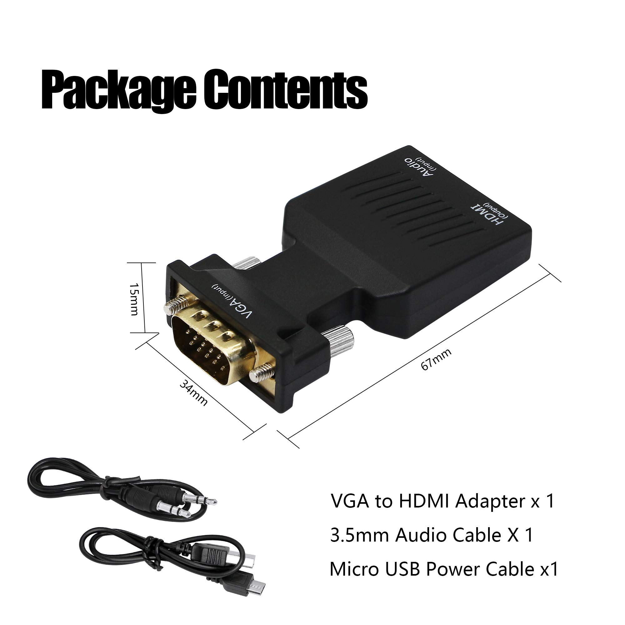 Amazon.co.jp: YACSEJAO VGA - HDMIアダプター VGAソース出力 HDMI TV