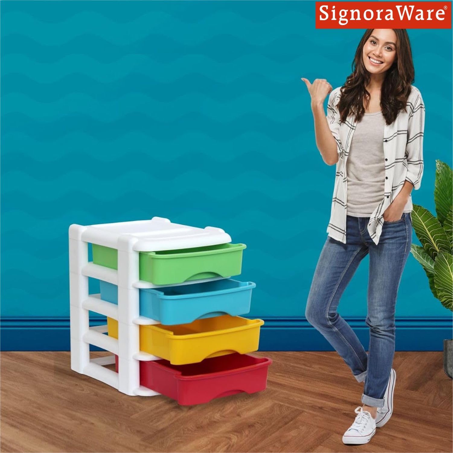 Signora Ware Drawer Set - Multicolor Storage -4 Signora Ware Drawer Set - Multicolor Storage -4
