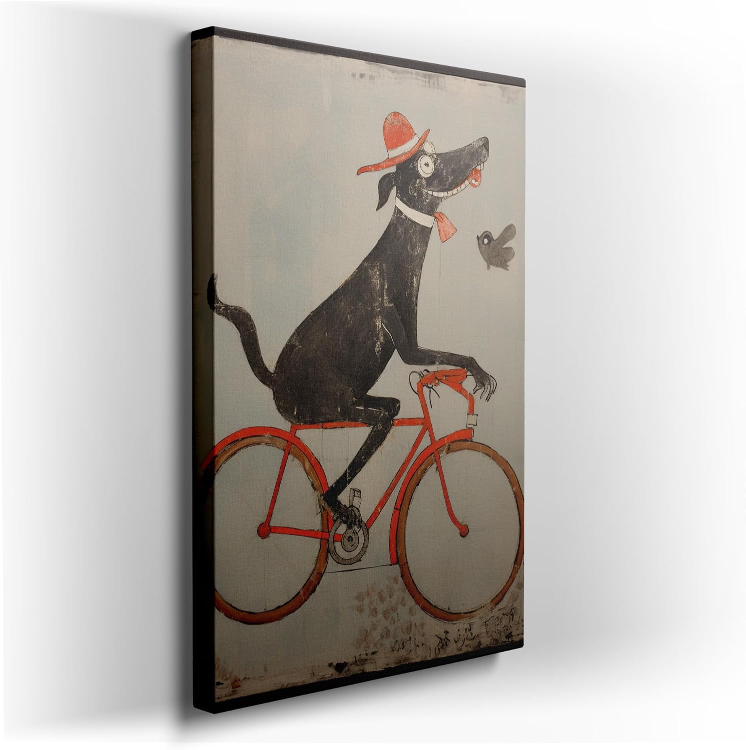 Canvas for Living room. Pedaling Pooch in Red: A Whimsical Journey on Two Wheels, 27 x 18 inch Canvas Wall Art - Cavalier King Charles Spaniel - Modern Home Decor - 69x46 cm (27x18 inch)