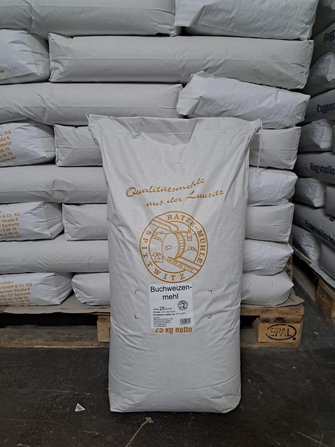 Buchweizenmehl 25 kg von Rätze-Mühle aus regionalen, naturbelassenem Buchweizen