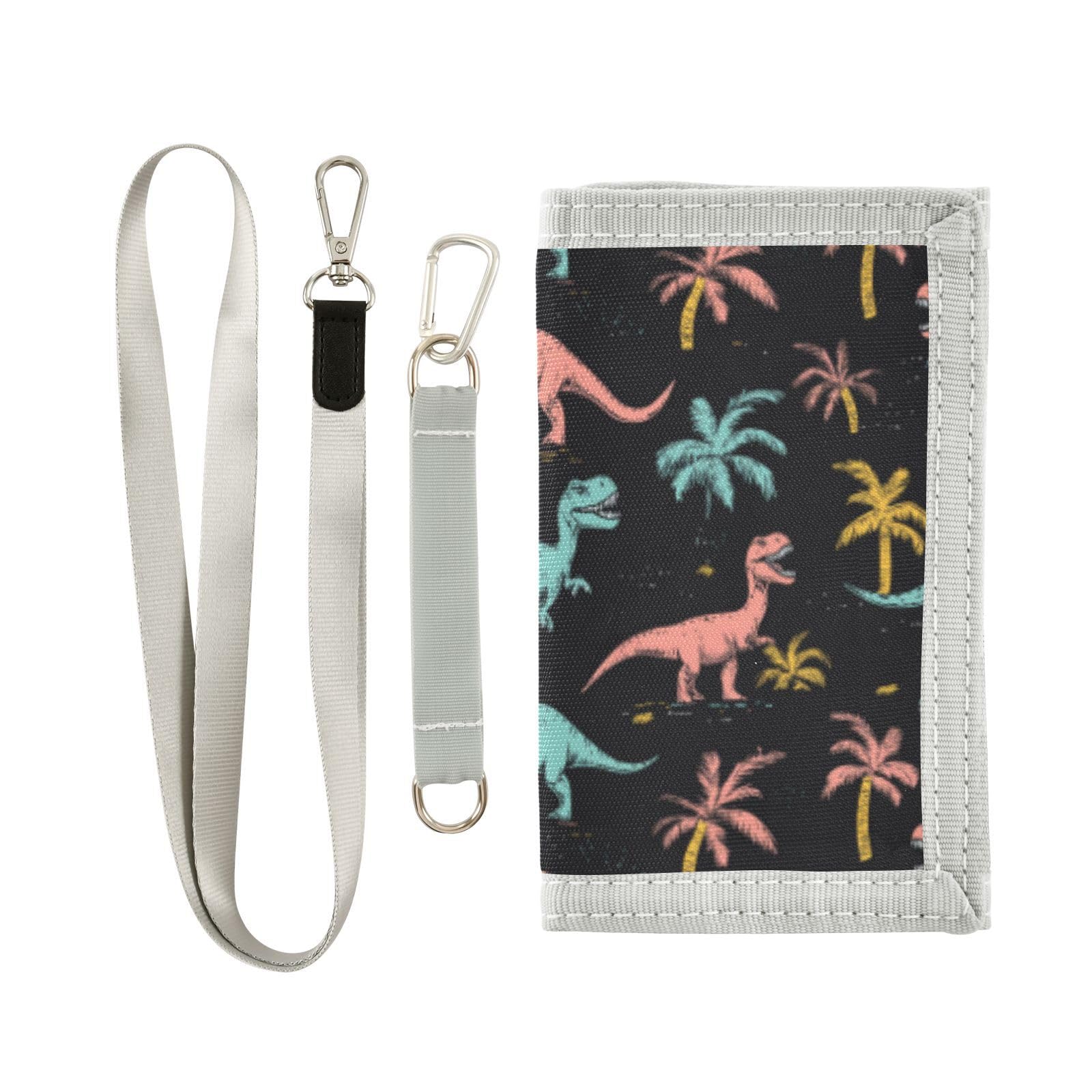 Wusikd Dinosaurs Poses Kids Wallet for Boys Girls Colors Toddler Trifold Wallet Novelty Wallet for Teens Women Men