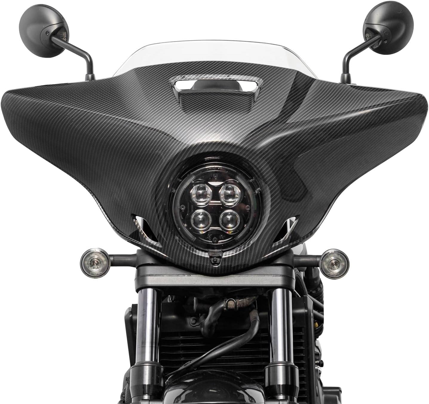 Motorcycle Windshield Windscreen Headlight Cover for CM1100 CMX1100 Rebel 2021-2026 Wind Shield Screen Deflector Visor, Carbon Fiber Look+Clear