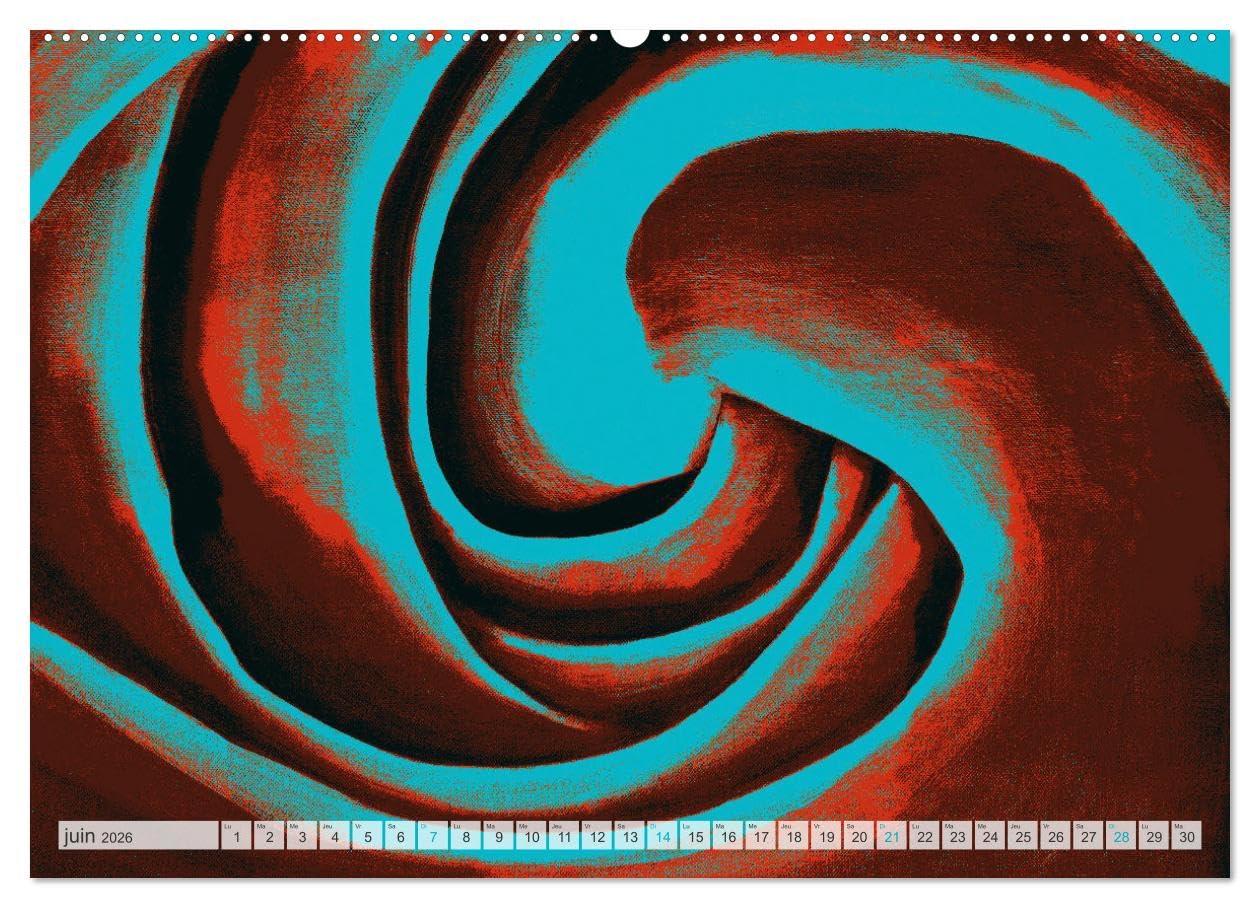 Roses peintes (Calendrier mural 2026 DIN A2 horizontal), CALVENDO calendrier mensuel: Pétales de roses abstraites peintes selon la technique acrylique au pinceau