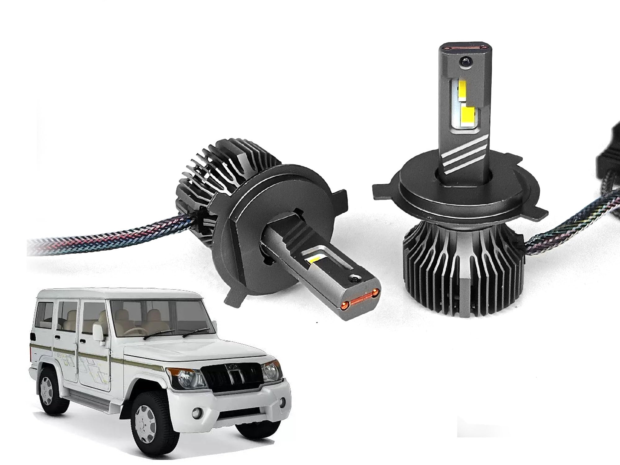 Auto Pearl H4 120W LED Headlight with Better Heat Dissipation Fan 6000K, 3500LM Water Resistant White Light compatible with Bolero 2011-2019 (Pack of 2)-image-48