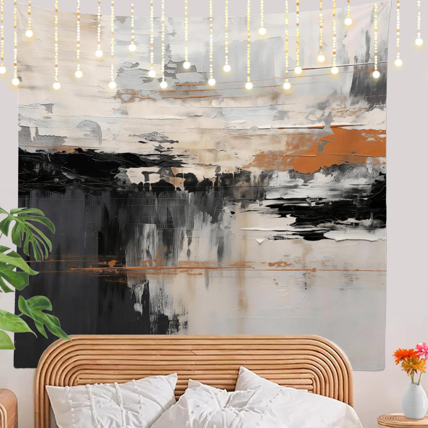 Shrahala Abstract Art Wall Tapestry, Blending Tones Wall Hanging Large Tapestry Decoration Polyester White Hem Around for Dorm Room Bedroom 78.7 x 90.6 in