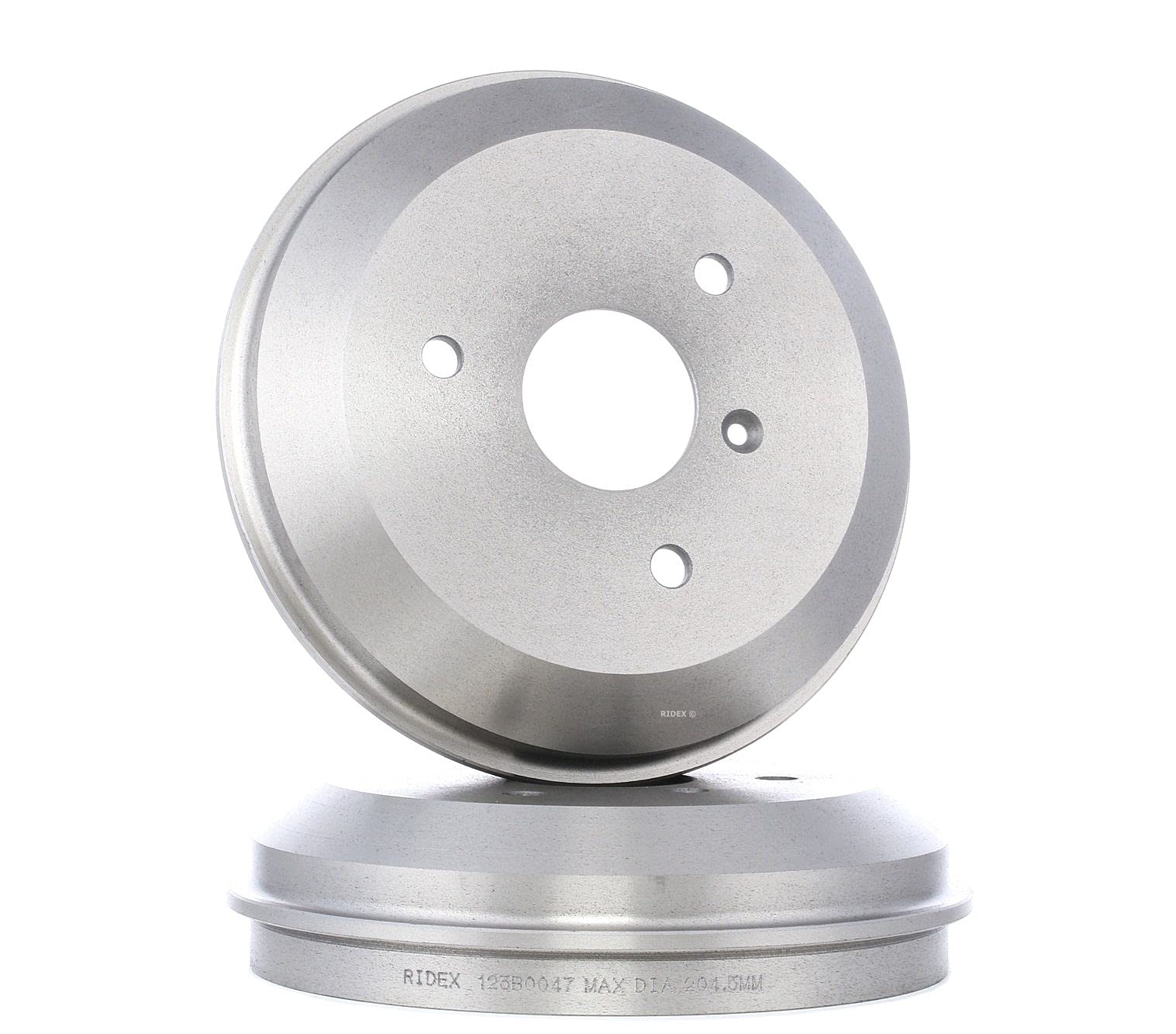 RIDEX 123B0047 2x Tamburo freno Posteriore senza mozzo portaruota Compatibilità con SMART FORTWO Coupé 451