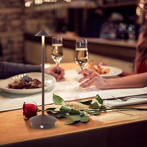 Miniatura 2 de LIGHTJXDS Lámpara de mesa inalámbrica lámpara de escritorio LED portátil lámpara de mesita de noche recargable Mordern en aluminio luz de mesa