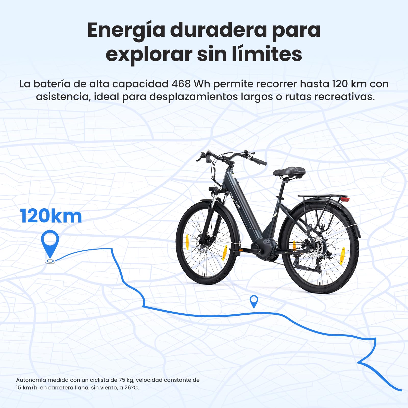 Touroll Bicicleta Eléctrica, Urbano 3,Freno hidráulico de Disco, E Bike con Motor Central 70 NM, batería Desmontable de 13 Ah, autonomía de 120 km