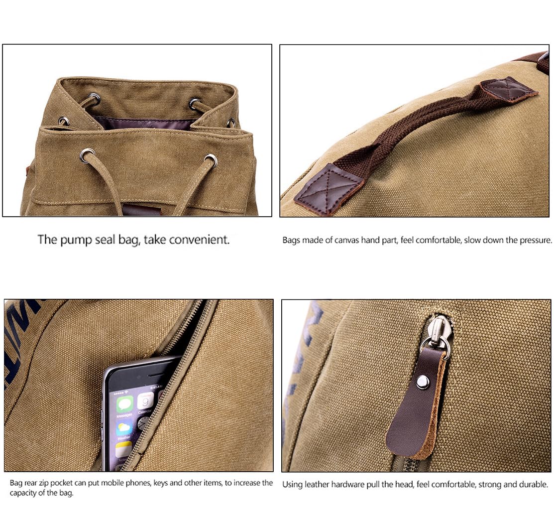 GAMIRA Borsa a secchiello con coulisse per sport all'aria aperta, Zaino con coulisse di grande capacità, Zaino sportivo in tela per donna uomo