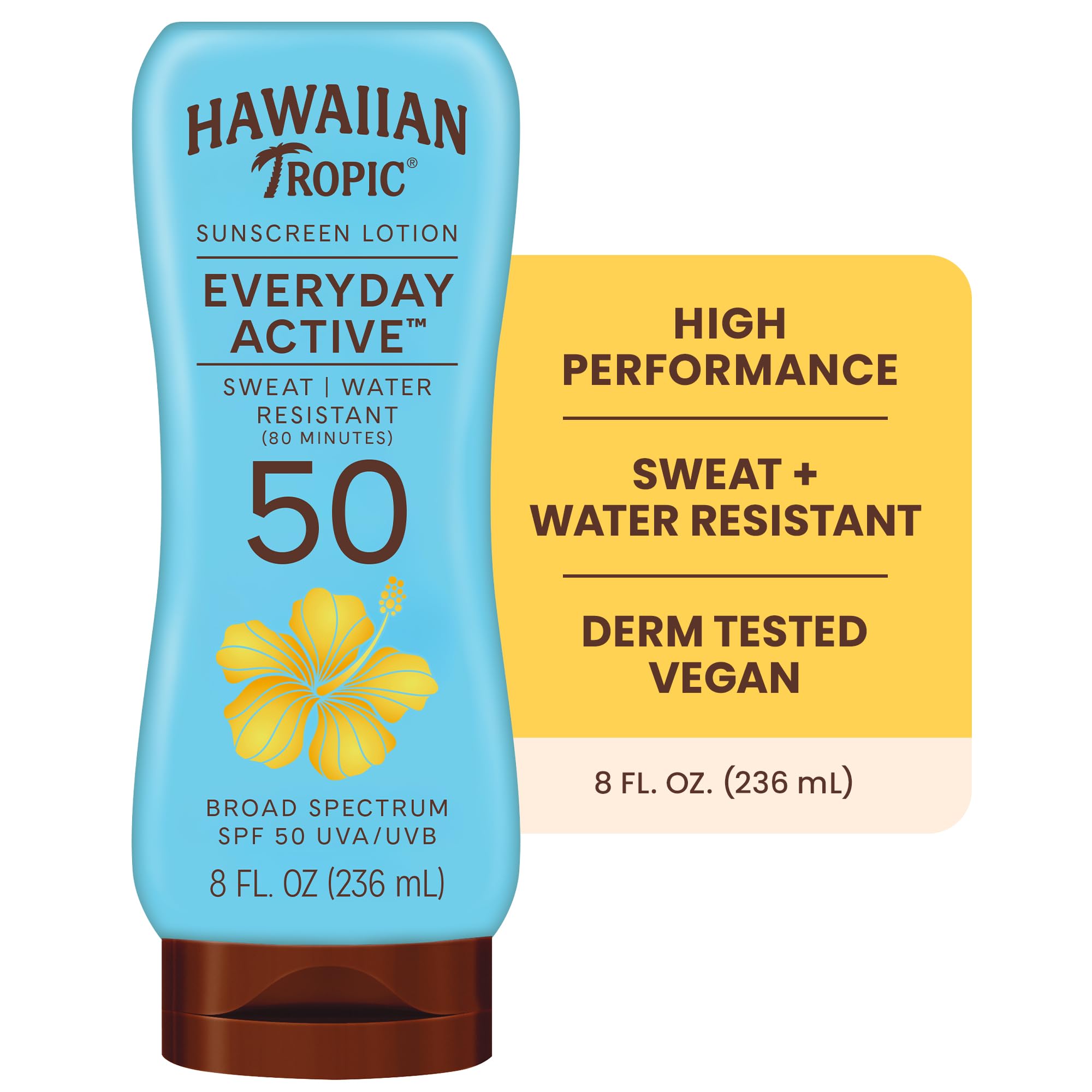 Hawaiian Tropic Isola Sport ampio spettro Sunscreen Lotion, SPF 50-8 Oncia fluida
