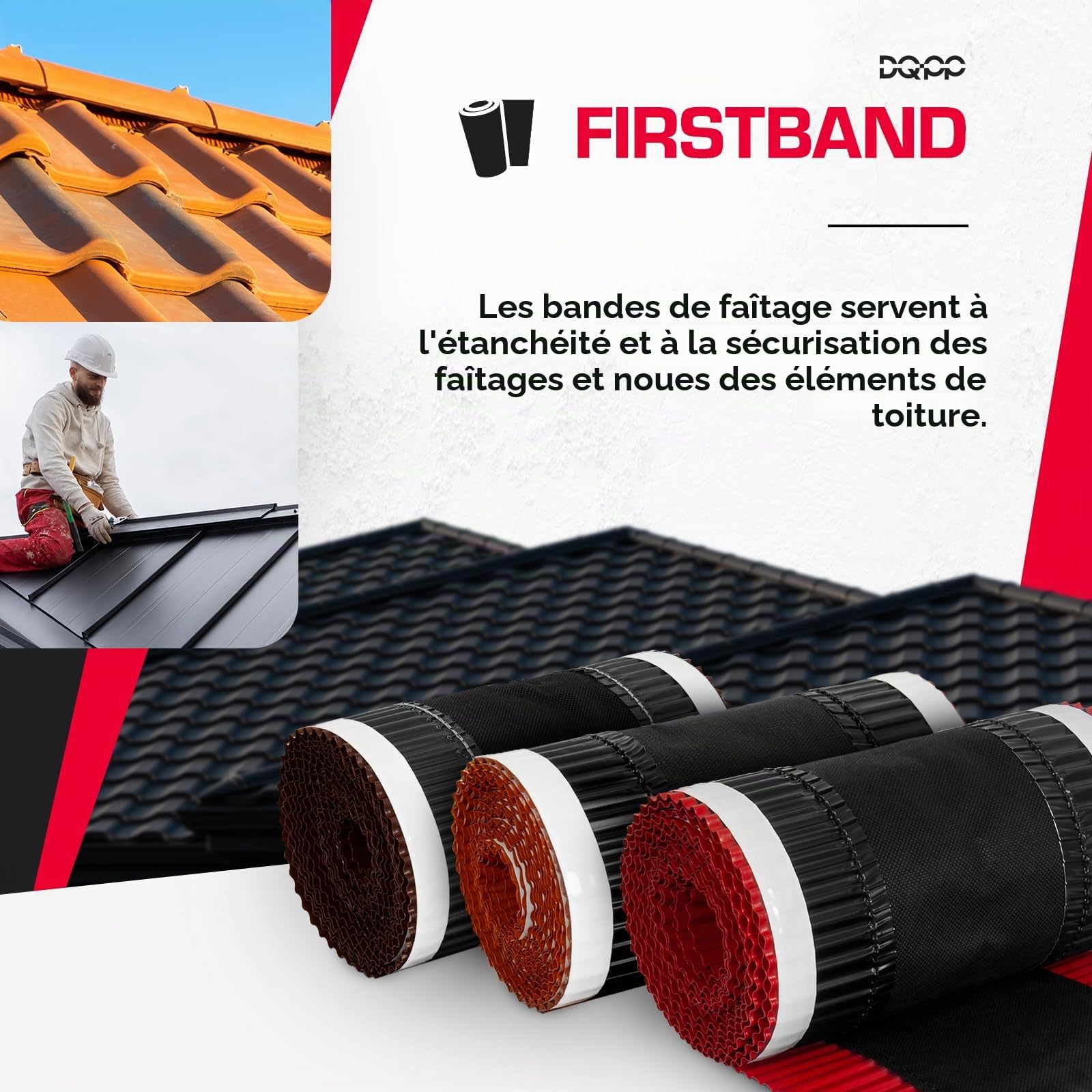 5m x 390mm Brun cuivré closoir ventilé RAL 8004