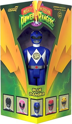 Mighty Morphin Power Rangers Reaction SDCC 2023 - Blue Ranger caja triangular SDCC 2023 coleccionables clásicos y juguetes retro