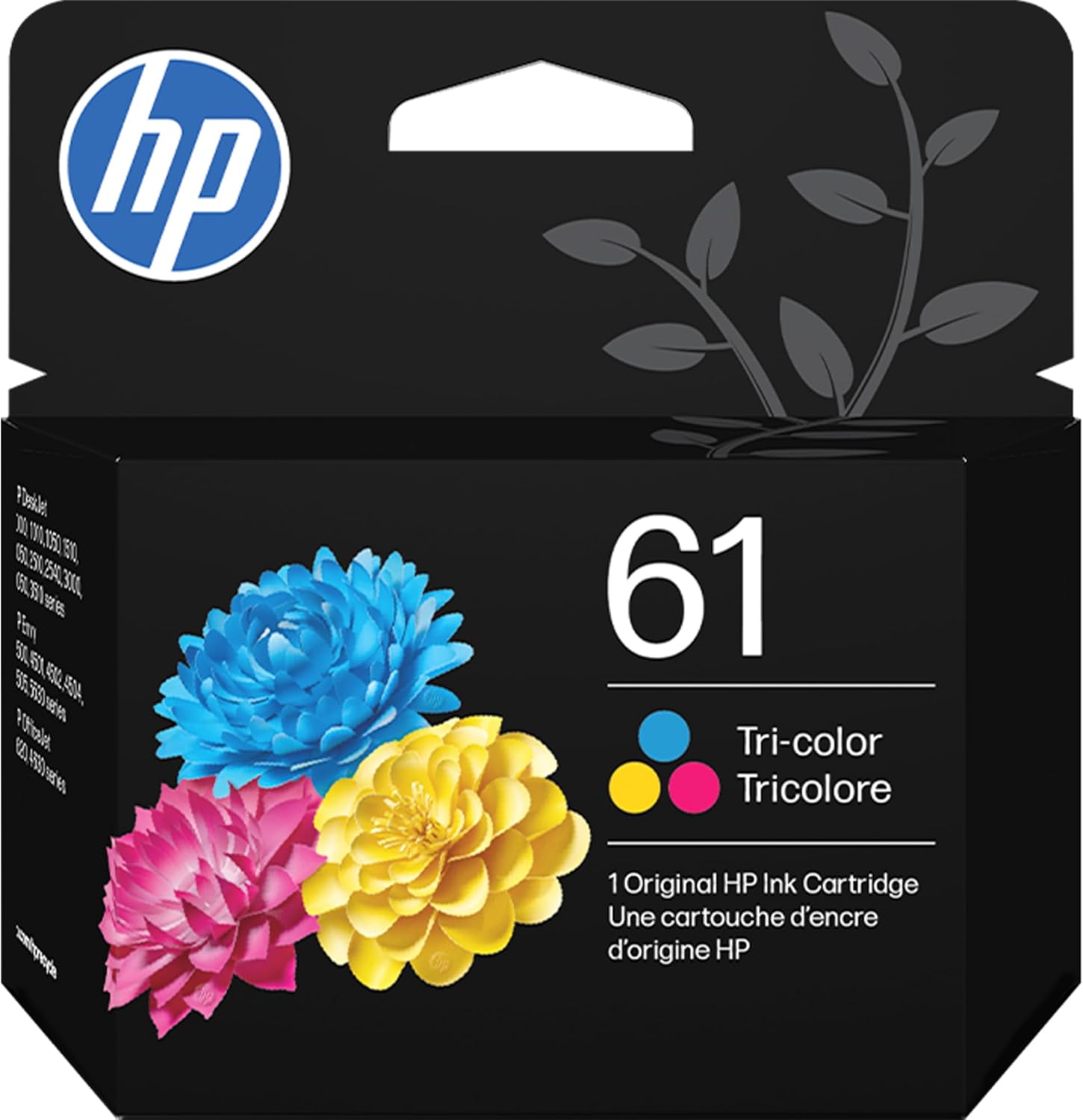 HP 61 Tri-Color Ink Cartridge | Works with DeskJet 1000, 1510, 2050, 2510, 2540, 3000, 3050, 3510; Envy 4500, 5530; OfficeJet 2620, 4630 | C0PA5AN | Packaging May Vary