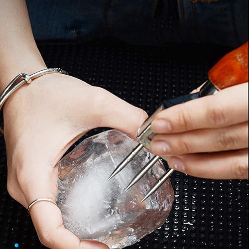 Miniatura 7 de Picadora de hielo de acero inoxidable con mango de madera de seguridad para herramienta de cocina, camarero, restaurante, picnic, campamento,