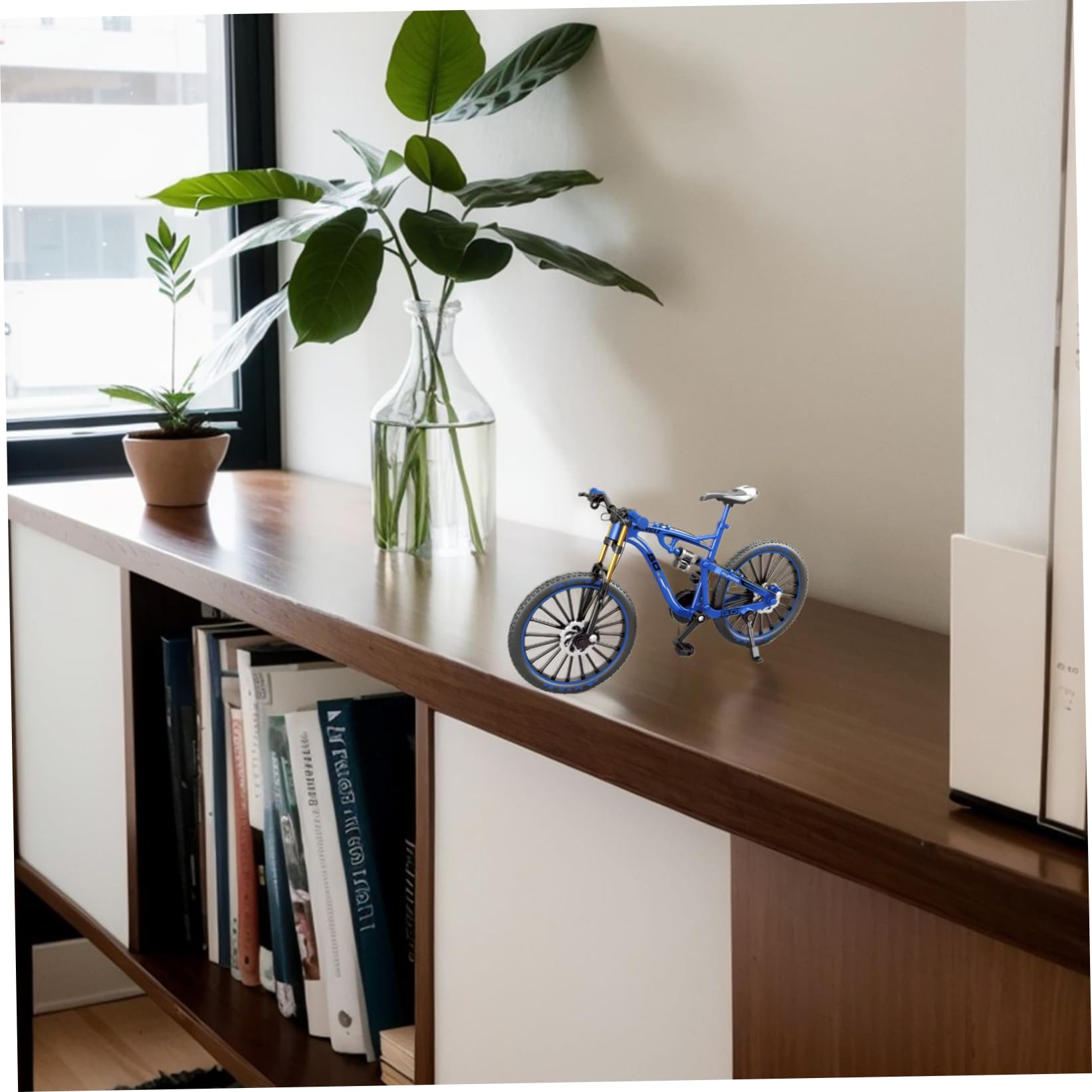 Bide-Doigt 1: 8 Simulation Allaire Alliage BMX Toy Mini BMX Bélo avec pièce Mobile Pliable avec décoration Absorbant Les Chocs pour Les Enfants et Les collectionneurs.
