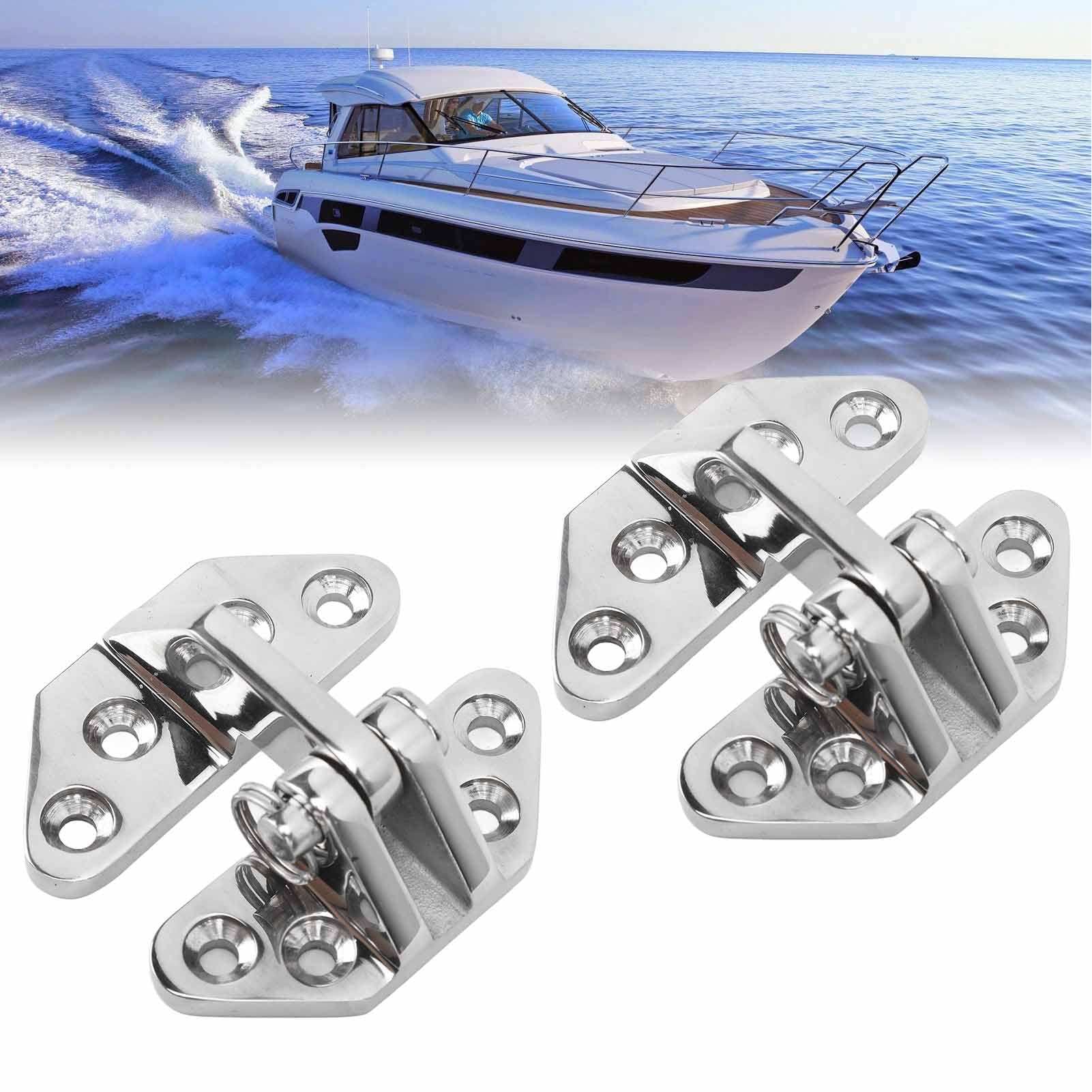 Bisagras para Escotilla de Barco, 4 Piezas Bisagras para Puerta de Barco Reemplazo de Bisagra de Escotilla de Acero Inoxidable para Yate Inflable de Barco Marino, 2.8 X 2.6