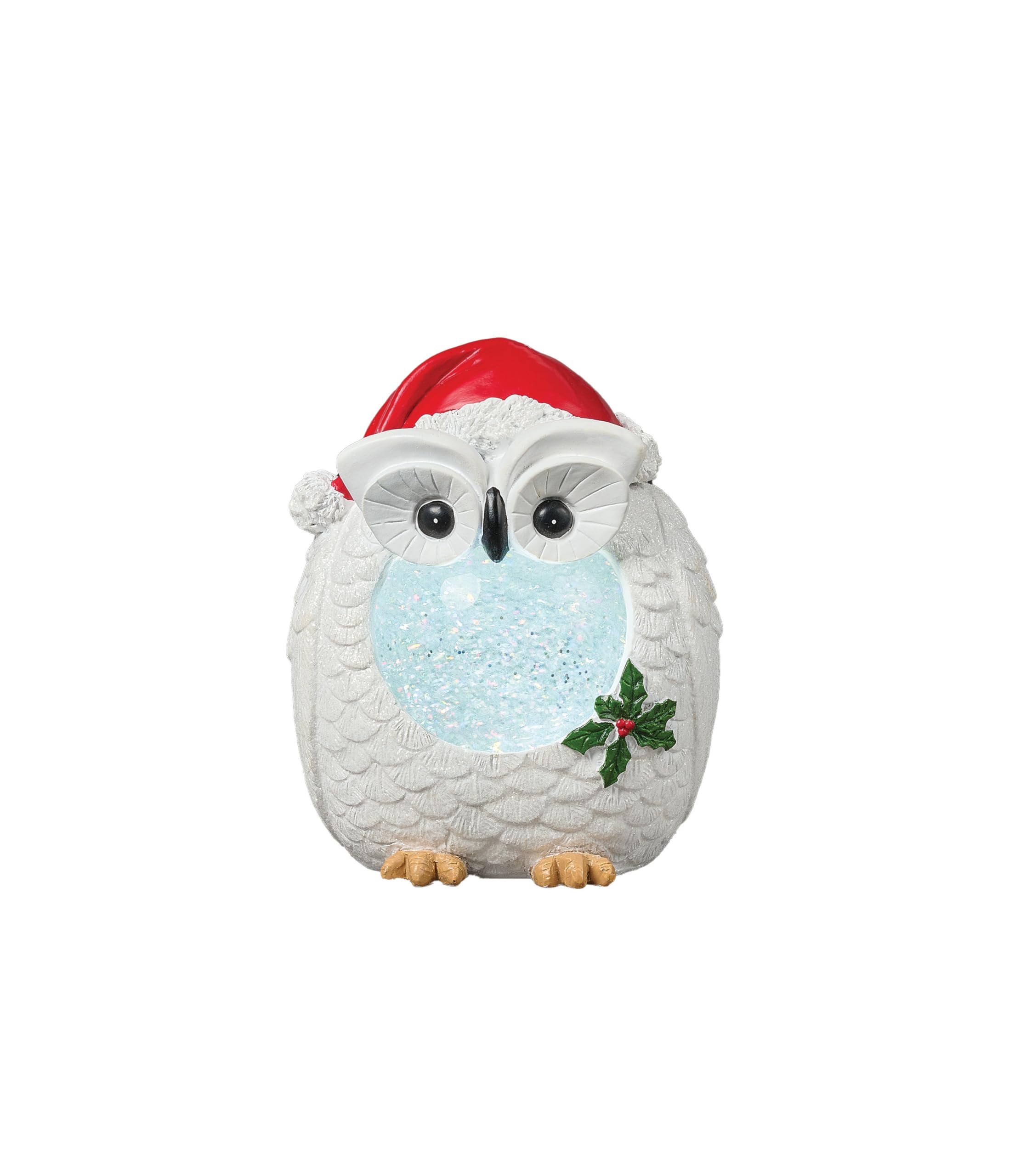 Roman Hibou de Noël lumineux 17,8 cm - Confetti Lite, décoration de vacances, décoration d'intérieur ou cadeau