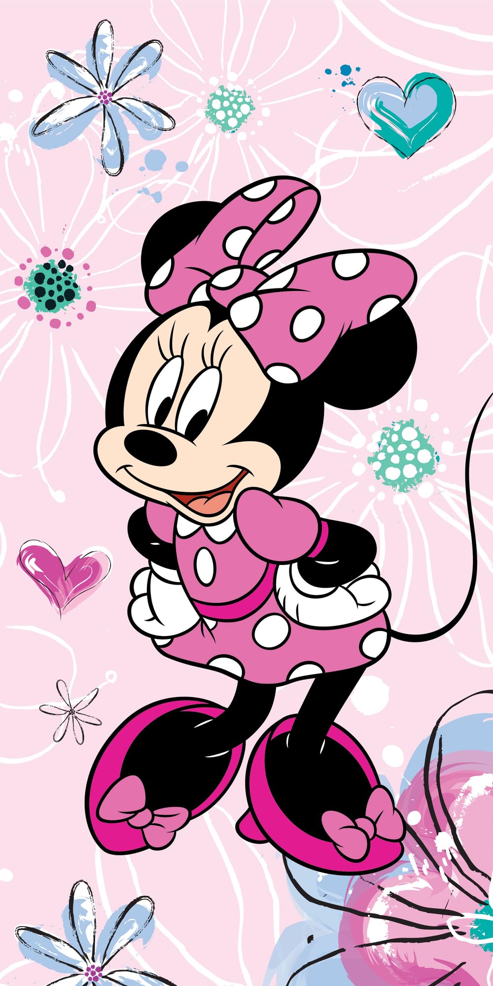 Jerry Fabrics Pink Disney Minnie Mouse Bath Towel Beach Towel Bath Towel 70 X 140 Cm