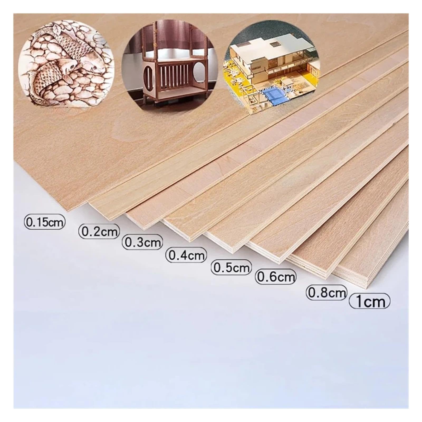 Láminas de Madera de Tilo Basswood Board Model Craft Sheet