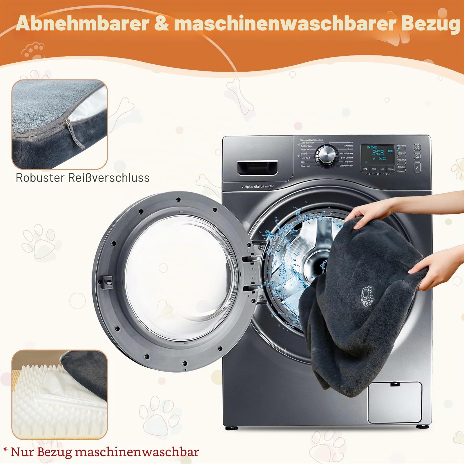 EMPSIGN Orthopädisches Hundebett Waschbar Wasserdicht Hundekissen | Ideale Käfigeinlage für Hundebox, Transportbox, Autohundebett & Hundekäfig. Optimale Haustiermatte für Auto, Sofa & Boden.