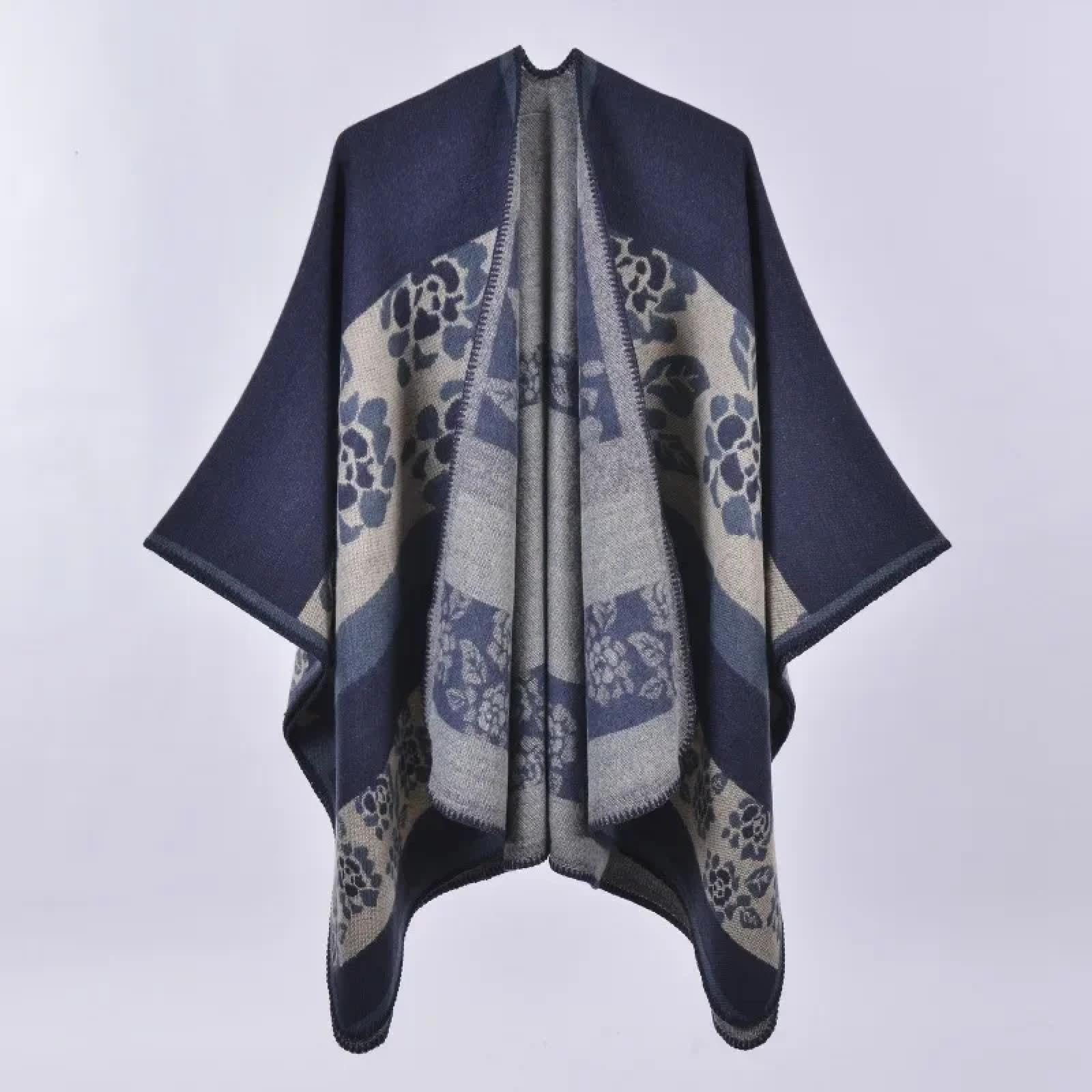 Schals Tücher Halstuch Scarf Herbst Und Winter Schal Plaid Reise Schal Imitation Ethno-Stil Split Verdickt Mantel Für Frauen