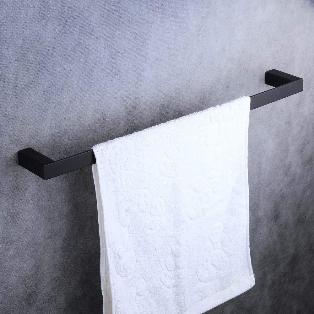 Barra de la Toalla de baño de 24 Pulgadas Sola Barra de Toalla montada en la Pared, Pintura Negra, Beelee BA8501B
