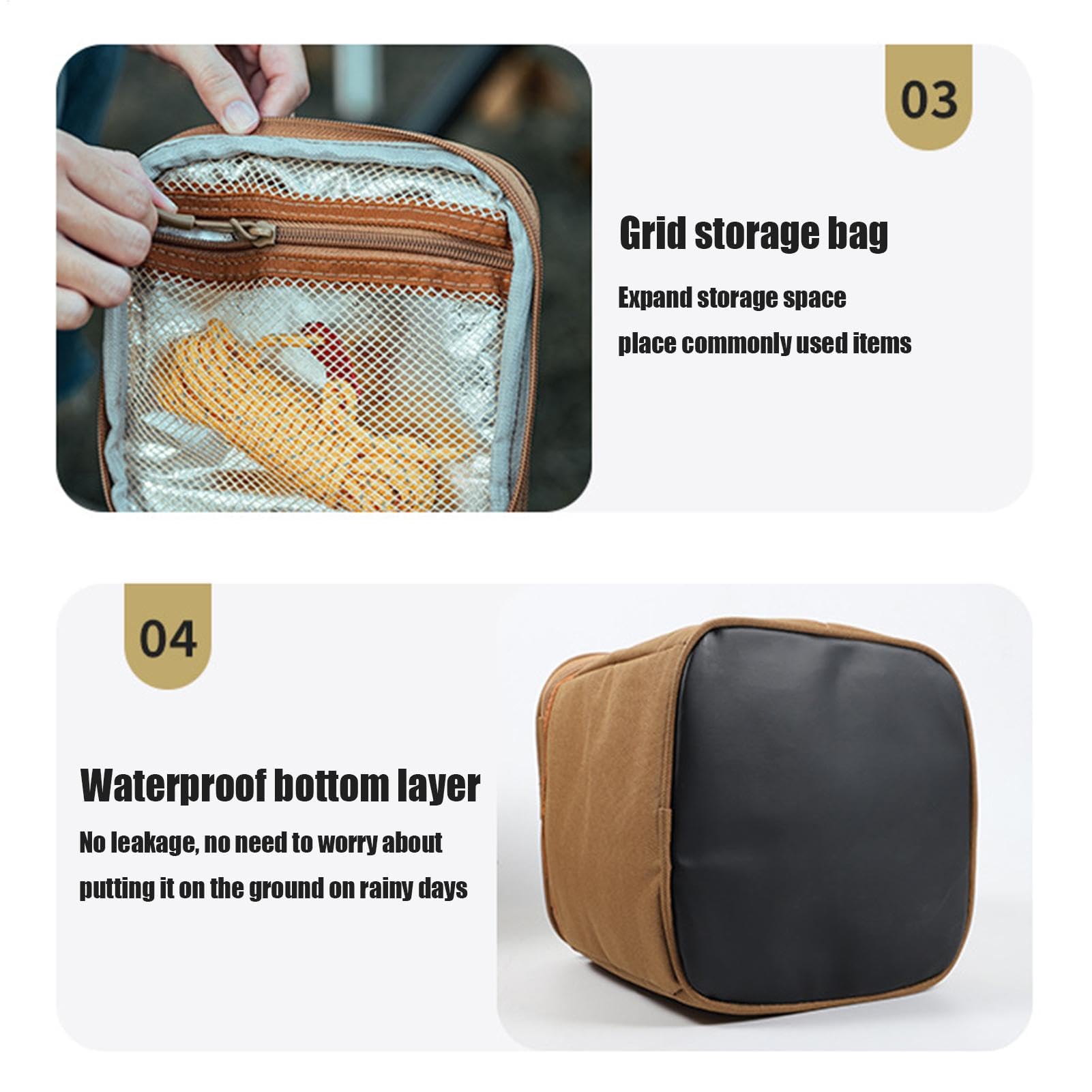 Kit de especias para camping, tarros de condimentos portátiles con bolsa de almacenamiento para picnics, barbacoas y senderismo. Solución práctica de almacenamiento de alimentos, incluye múltiples