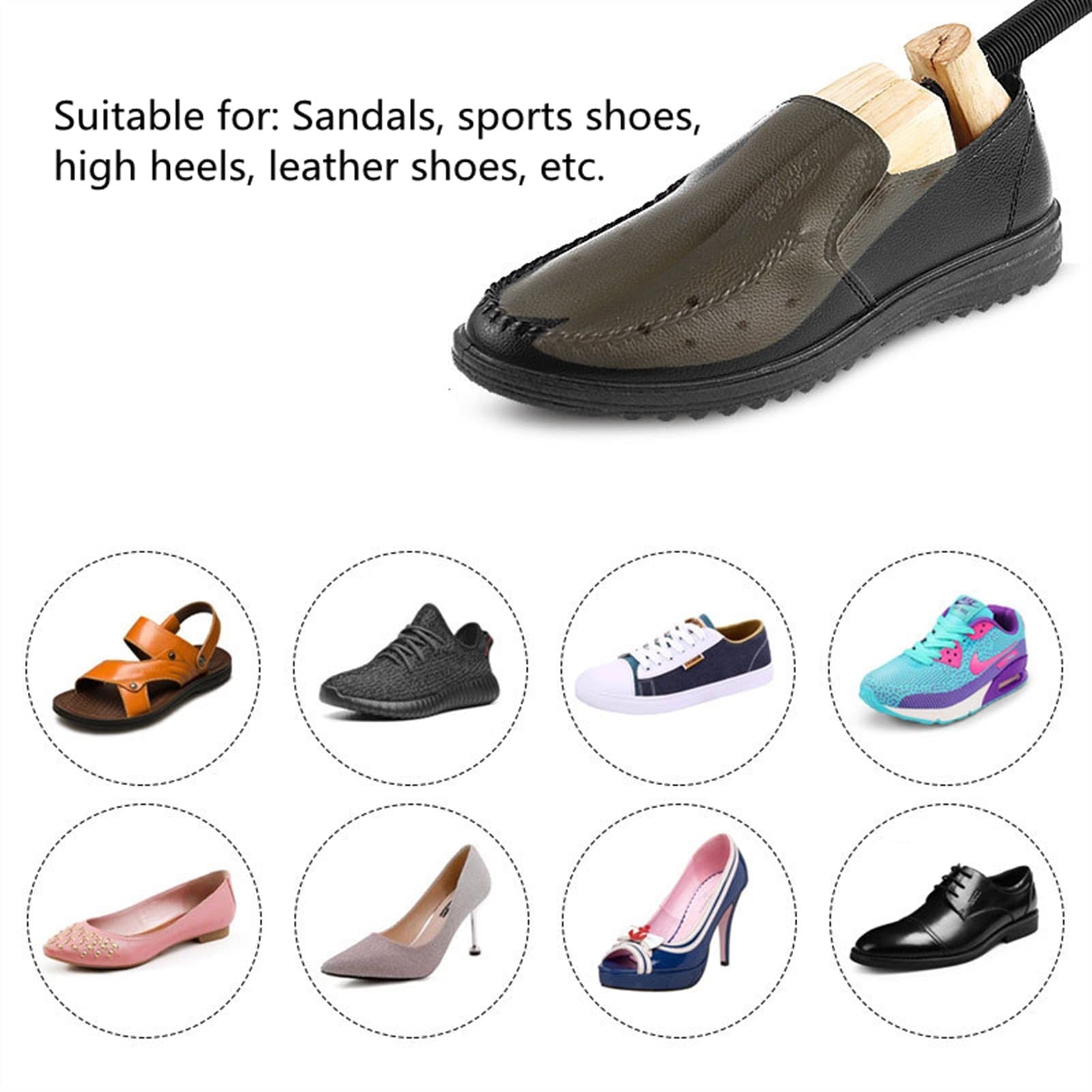 Tendi for scarpe Barella for scarpe tendiscarpe Espansore for scarpe in pino Tendiscarpe regolabili in legno Brace for scarpe espandibile e modellante Scarpe basse con tacco alto Barella for albero un