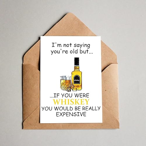 LOVWORID Divertida tarjeta de cumpleaños de whisky para hombres y mujeres tarjeta de feliz cumpleaños para marido novio esposa I Am Not Saying You