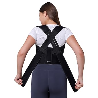 ZEDAN Neoprene Back Brace Posture Corrector Belt For Men & Women|Fully Adjustable Shoulder & Back Support|Upper & Lower Back Pain Relief|For Spine & Body Posture Correction - image, photos